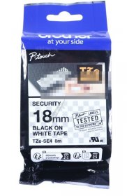 Brother Colour Cartridge - Tzese4 Label Tape Black On White 18mm-8m Laminated Sicherheitsb