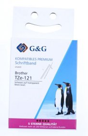 G&g Colour Cartridge - Alternative Ribbon For Tze-121, Black On Transparent