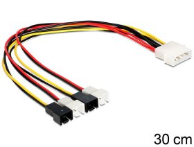 Delock Internal Power Supply Cable - Cable Power Molex 4 Pin Male > 4 X 2 Pin Fan