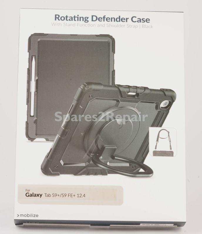 Mobilize Leather Bag Gsm - 29971 Mobilize Rotating Defender Case Stand Function For Samsung Galaxy Tab S9+-s9 Fe+-s10+ 12 4 Black