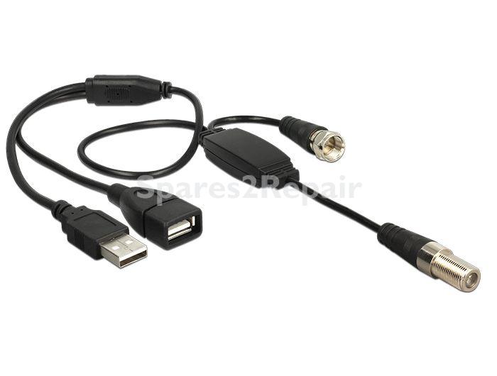 Delock Dvbt Accesesories - Antenna Cable F Jack > F Plug With Phantom Power 5 V Via Us