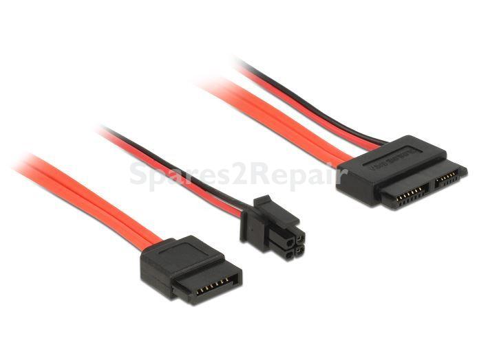 Delock Pc S-ata Cable - 84848 Cable Slim Sata Iii 13pin Jack > Sata 7pin Jack + 4pin S