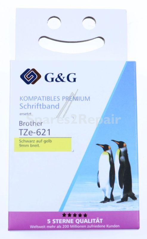 G&g Colour Cartridge - 14976 Ribbon Alternative To Tze-621 Black On Yellow