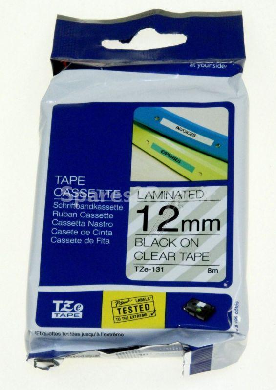 Brother Colour Cartridge - Tze-131 Brother Tape Black-transparent 12mm-8m Laminated