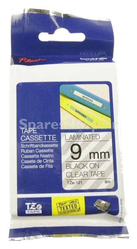 Brother Scripture Tape For Lettering D - Tze121 Brother Tape Black On Clear