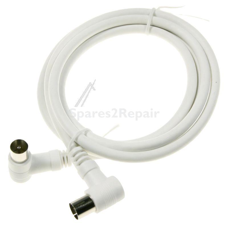 Com White Aerial Cable - White Aerial Cable, 1.5m Class A, Angled