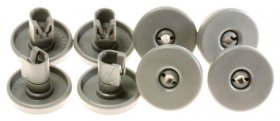 Roller For Dishwasher Basket - 50286965004 Lower Basket Wheel Kit 8 Pieces Dark Grey [Electrolux Aeg]