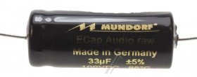 Mundorf 100v Axial Electrolytic 85 Deg - 33uf-100v Audio Elcap Axial 85° 12x30mm Bipolar Raw