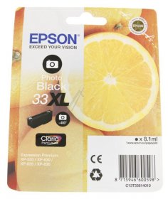 Epson Cartridge - 33xl C13t33614012 Ink Cartridge Black 8 1ml