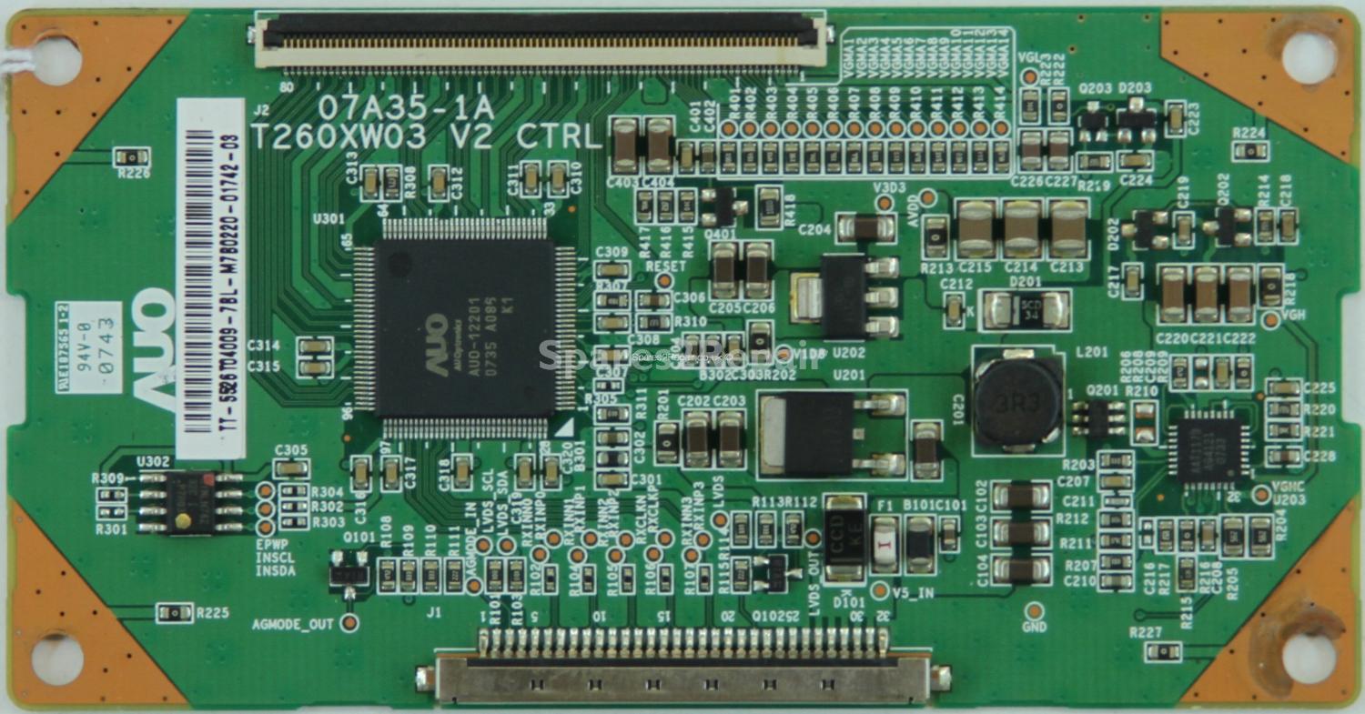 Acoustic Solutions CTVL26W3HD - T-Con - 55.26T04.009 - 07A35-1A - T260XW03 V2 CTRL