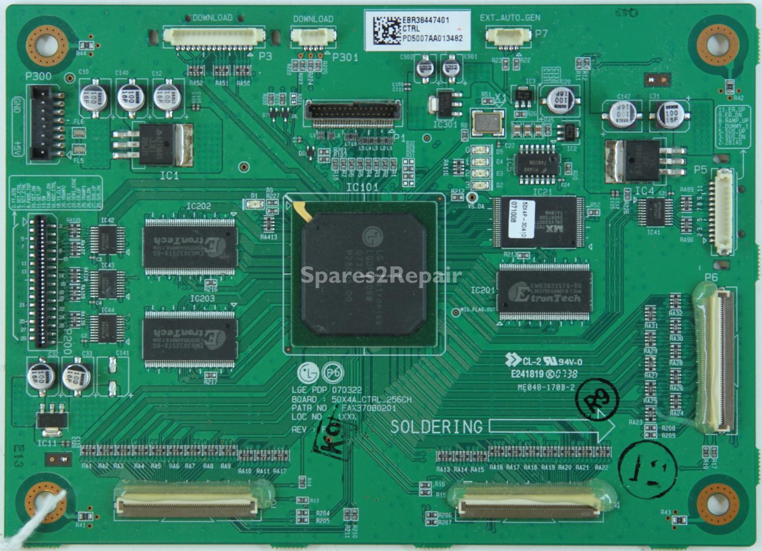 LG 50PC55-ZB - Logic CTRL - EBR38447401 - EAX37080201 REV.F - PDP 070322 - 50X4A_CTRL_256CH