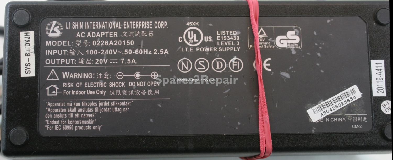 Li Shin - Charger - 0226A20150 - 20V 7.5A (Original)