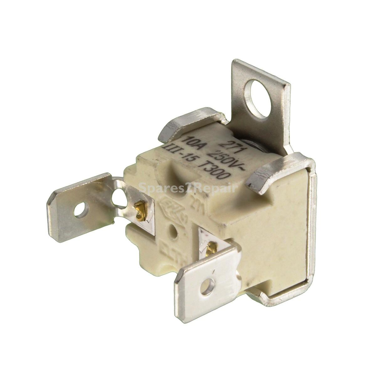 Compatible for AEG, Electrolux, Moffat, Parkinson Cowan, Zanussi Multi-Model Fitting TOC Thermostat Thermal Cut-Out (300°C, 10A, 250V)