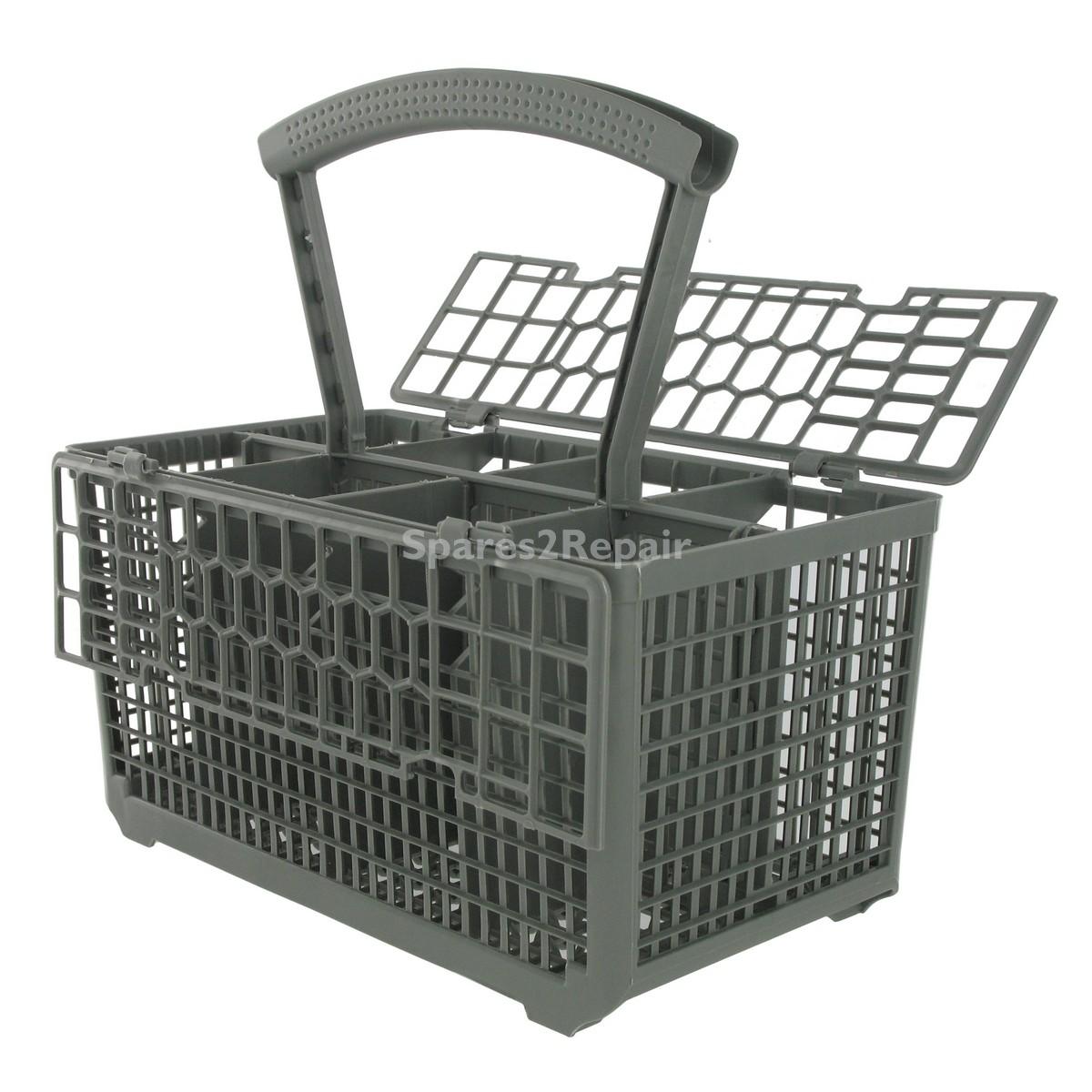 Universal 'Deluxe Type' Bosch, Hotpoint, Neff, Siemens, Smeg Universal Dark Grey Cutlery Basket with Re-Enforced Handle & Lid (240mm x 135mm x 125mm)
