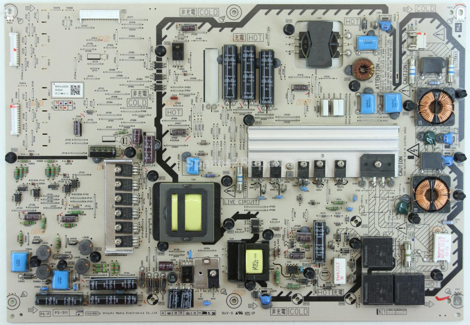 Panasonic TX-L42D26B - PSU - N0AE4JJ00006 - PS-311WW-01 C - PS-311 - 1CA1991 G