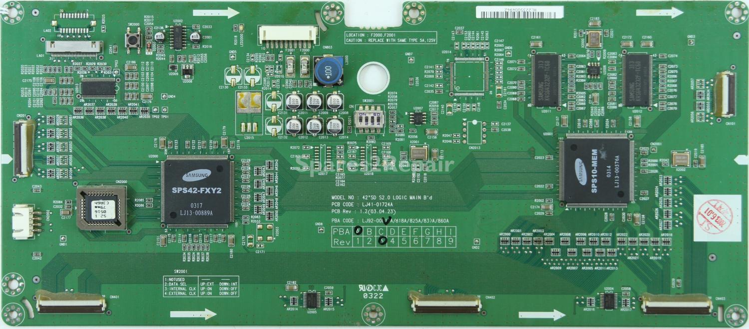 Philips 42FD9945/01 - Logic Ctrl - LJ41-01724A Rev 1.2 - LJ92-00817A A3 - 42SD S2.0 LOGIN MAIN Bd